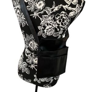 Black faux Leather crossbody make up brush Bag